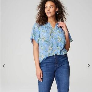 J. JILL Plus Size Printed Voile Top